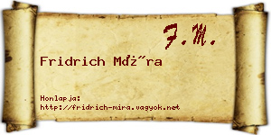 Fridrich Míra névjegykártya